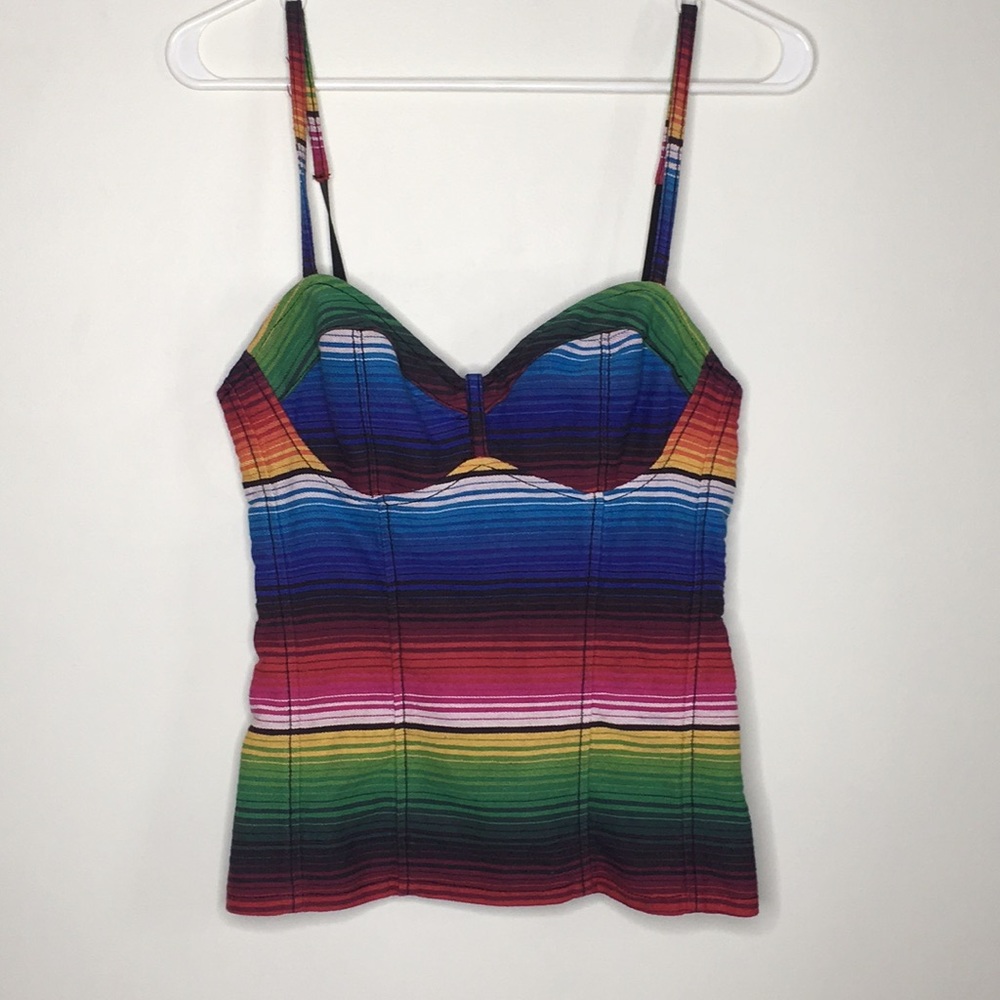 Multi color corset top